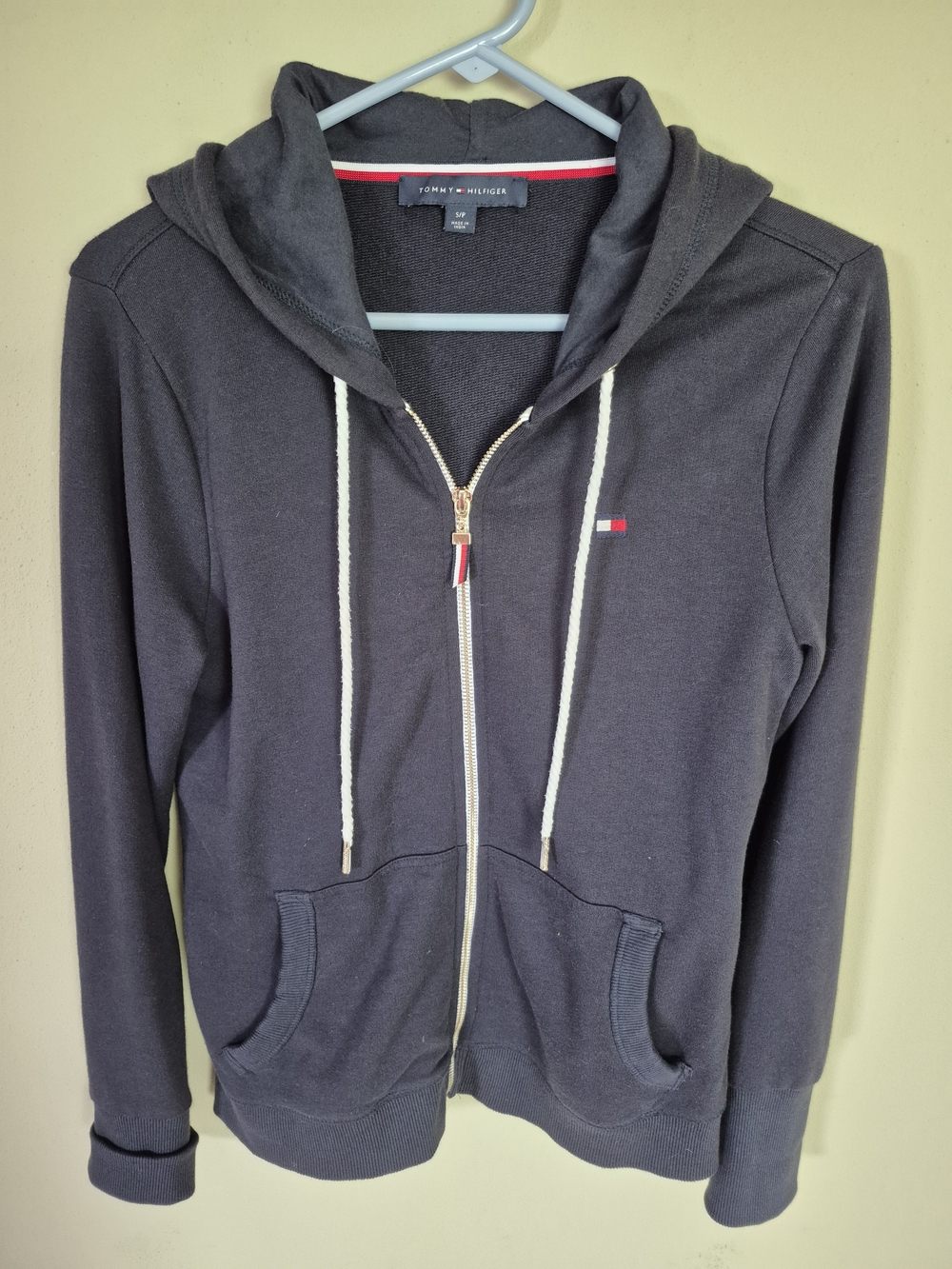 Tommy Hilfiger Navy Zip-Up Hoodie with Drawstrings